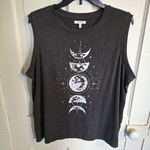 Maurices Women's Sleeveless Graphic Top XL - Dark Heather Gray